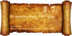 Braunsteiner Tácia névjegykártya